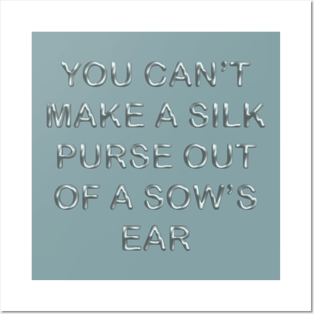 You can´t make a silk purse out of a sow´s ear Wall Art by desingmari